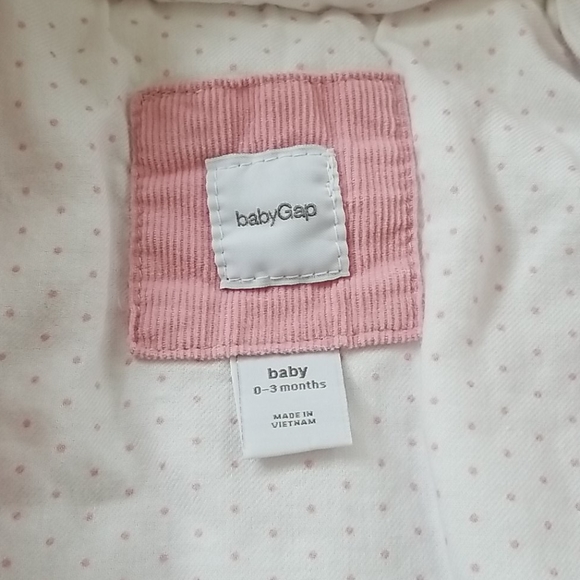 Baby Gap pink corduroy coat with bear ears 0-3 mos - Picture 4 of 12